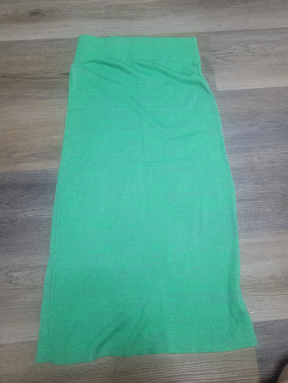 Free People Green Sweater Knit Skirt With High Slit Stretch Women’s Size XS - Picture 3 of 4